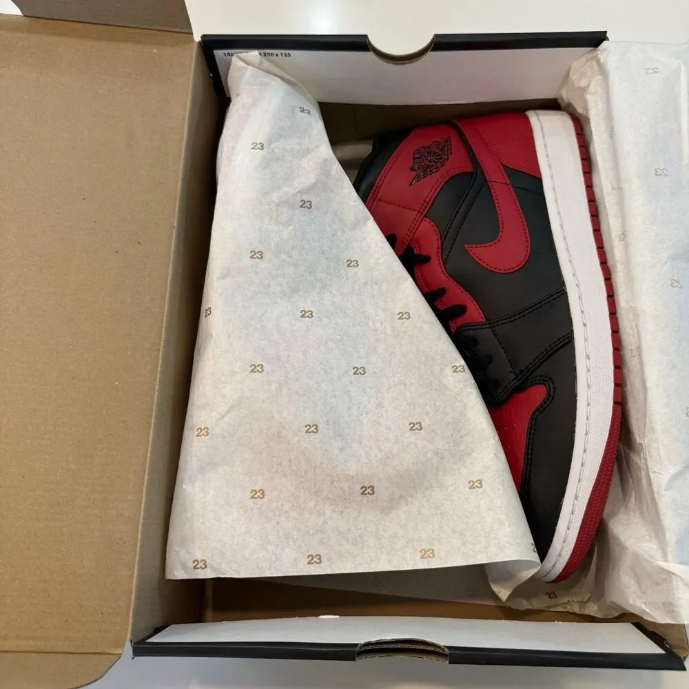 Size 12 - Men's Air Jordan 1 Mid Banned (2020) 554724 074 Brand New with Box